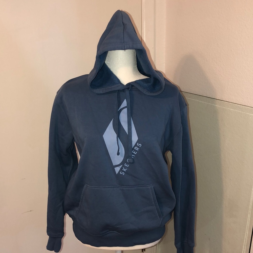 SKETCHERS TEAL BLUE LARGE HOODIE SWEAT SHIRT W/POCKETS BNEW